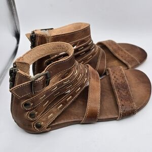 Bed Stu Women's Brown Leather Gladiator Sandals Size 8